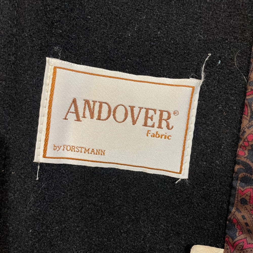 Vintage Lady Suzette Andover Black Wool Long Coat Paisley Lining Made in USA‎ XL - Picture 5 of 9